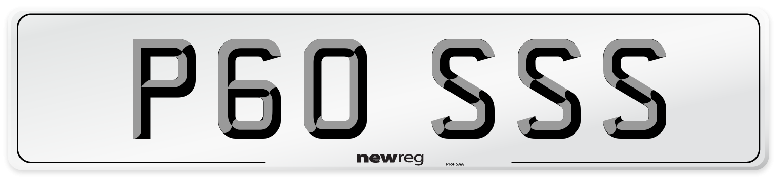 P60 SSS Number Plate from New Reg